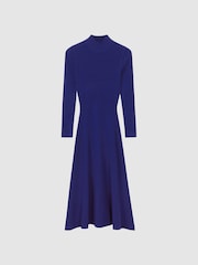 Reiss Blue Chrissy Knitted Bodycon Midi Dress - Image 2 of 5