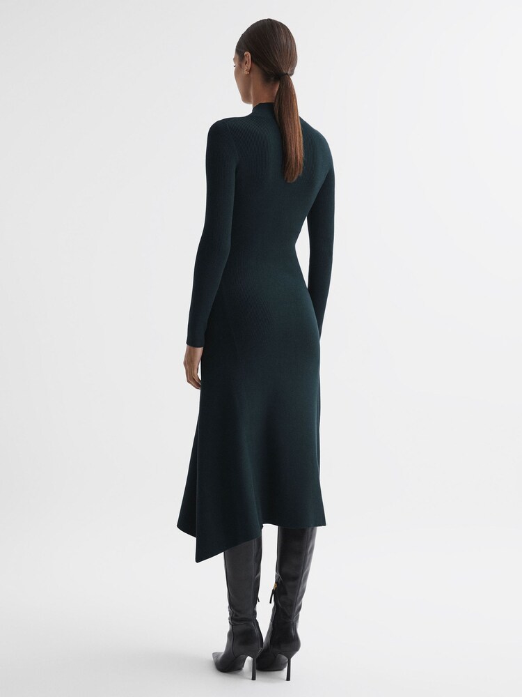 teal bodycon midi dress Sultry Elegance Dark Teal Cutout Bodycon Midi Dress