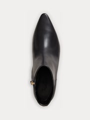 Lauren Ralph Lauren Black Francesca Leather Kitten Heel Ankle Boots - Image 4 of 4