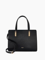 Dune London Black Large Denbeigh Branded Handle Tote Bag - Image 1 of 5