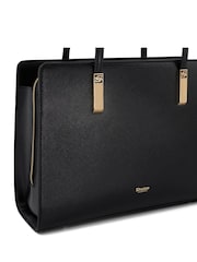 Dune London Black Large Denbeigh Branded Handle Tote Bag - Image 4 of 5