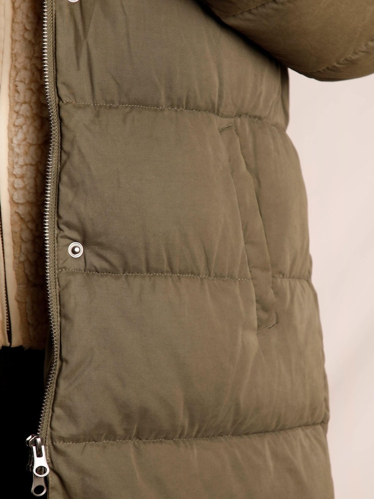 Weird Fish Green Zelka Duvet Coat - Image 4 of 5