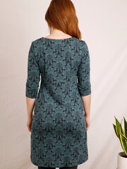 Weird Fish Blue Saffia Organic Printed Sparkle Jersey T-Shirt - Image 2 of 8
