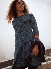 Weird Fish Blue Saffia Organic Printed Sparkle Jersey T-Shirt - Image 4 of 8