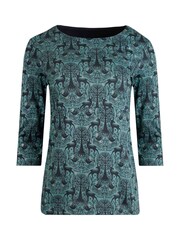 Weird Fish Blue Saffia Organic Printed Sparkle Jersey T-Shirt - Image 7 of 8