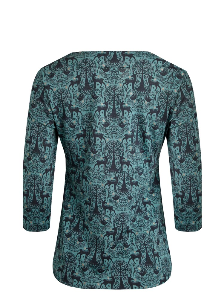 Weird Fish Blue Saffia Organic Printed Sparkle Jersey T-Shirt - Image 8 of 8