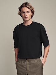 Black Relaxed Fit Smart Soft Touch Heavyweight T-Shirt - Image 1 of 7