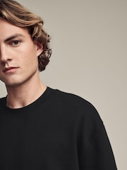 Black Relaxed Fit Smart Soft Touch Heavyweight T-Shirt - Image 4 of 7