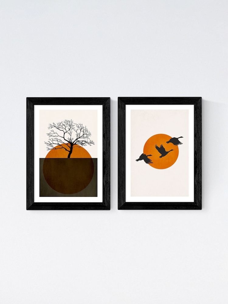 East End Prints Orange Days of Silence Wall Set by Kubistika - Image 2 of 2
