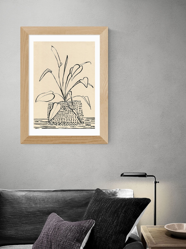 East End Prints Natural Line drawing leaves 1 by Elena Blanco - Image 1 of 3
