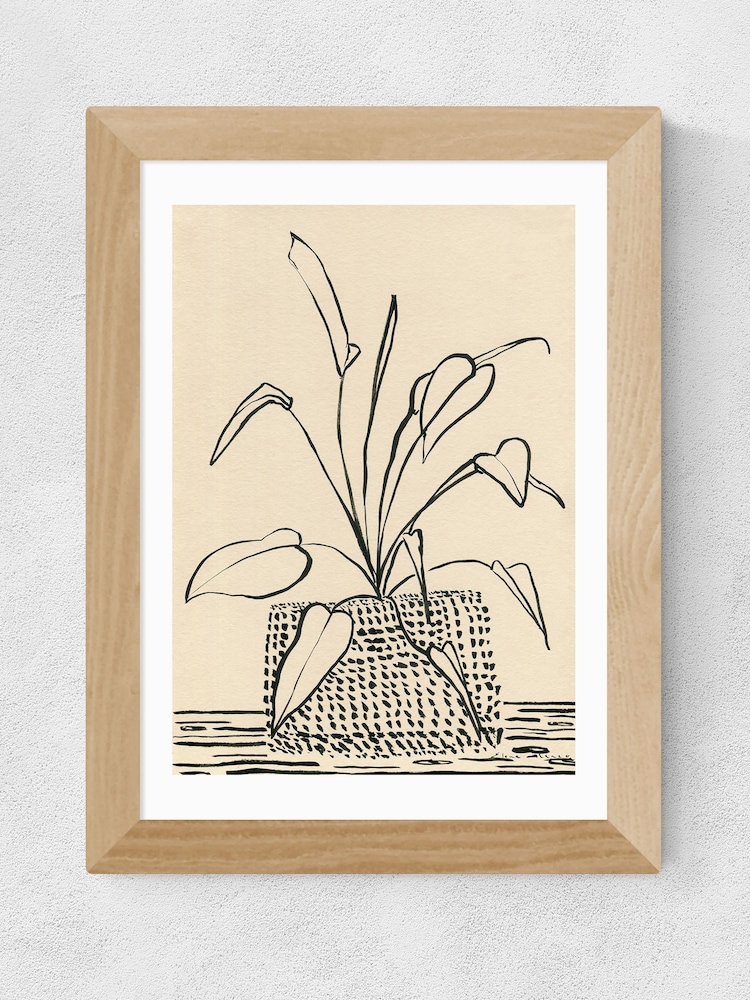 East End Prints Natural Line drawing leaves 1 by Elena Blanco - Image 3 of 3