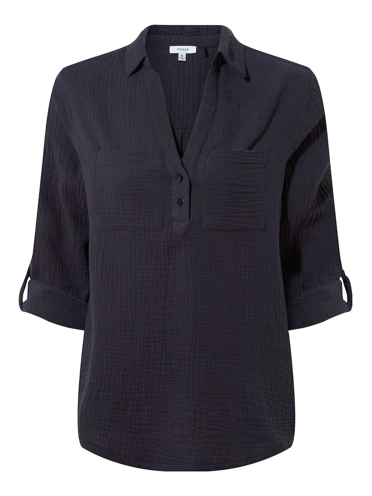 Tog 24 Blue Cruise Long Sleeve 100% Cotton Shirt - Image 4 of 4