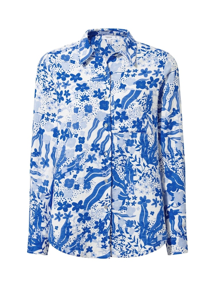 Tog 24 Blue Veronica Printed 100% Cotton Shirt - Image 6 of 6