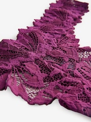 Plum Purple Thong Ultimate Comfort Lace Knickers - Image 8 of 8