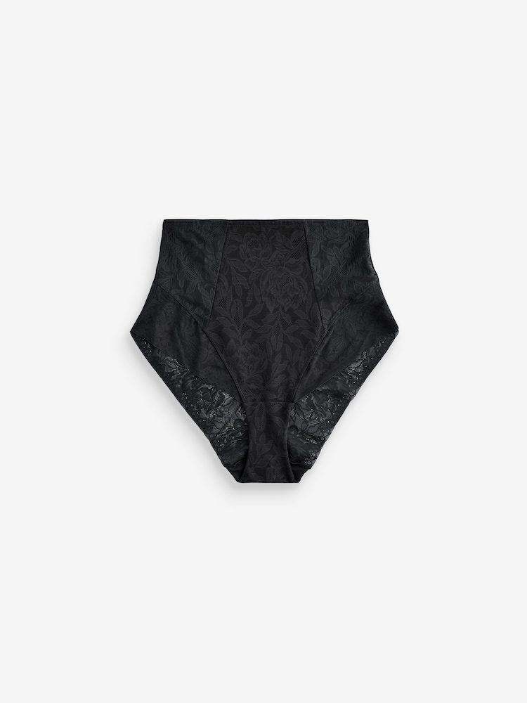 Black Floral Lace Tummy Control Knickers - Image 1 of 8