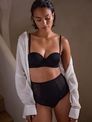 Black Floral Lace Tummy Control Knickers - Image 5 of 8
