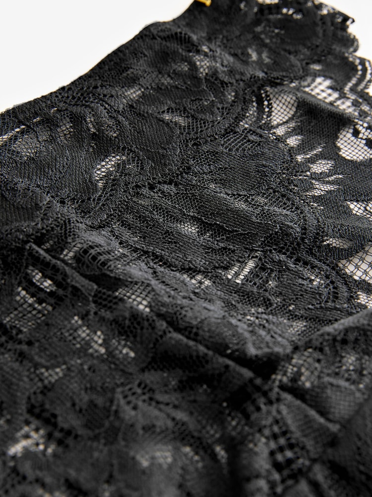 Schwarz - Geblümter Spitzenslip - Image 11 of 11