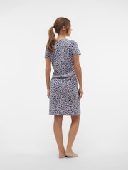 Mamalicious Blue Maternity Button Front Comfort Night Dress With Nursing Function - Image 3 of 5