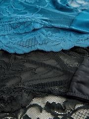Schwarz & Petrol - Lace High Leg Knickers 2 Pack - Bild 9 von 9