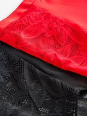 Red/Black High Rise Microfibre & Lace Knickers 2 Pack - Image 10 of 10