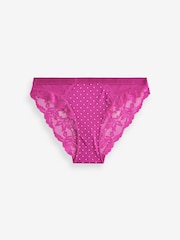 Pink/Blush/Lime Lace Knickers 3 Pack - Image 9 of 11