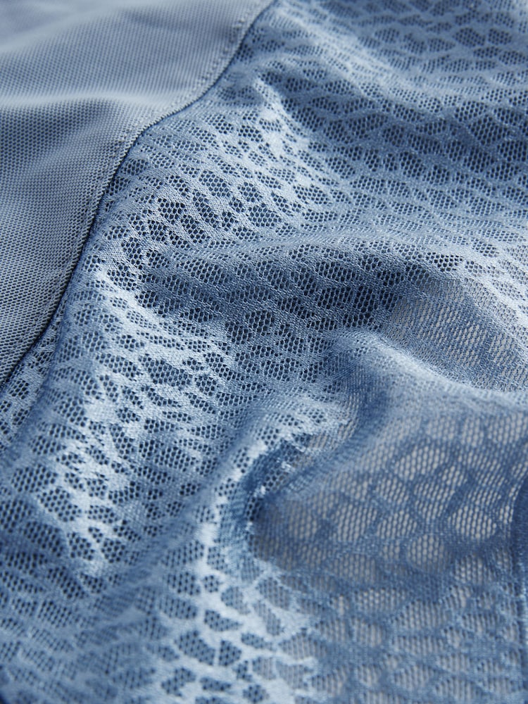 Blue Animal Print Mesh Tummy Control Knickers - Image 7 of 7