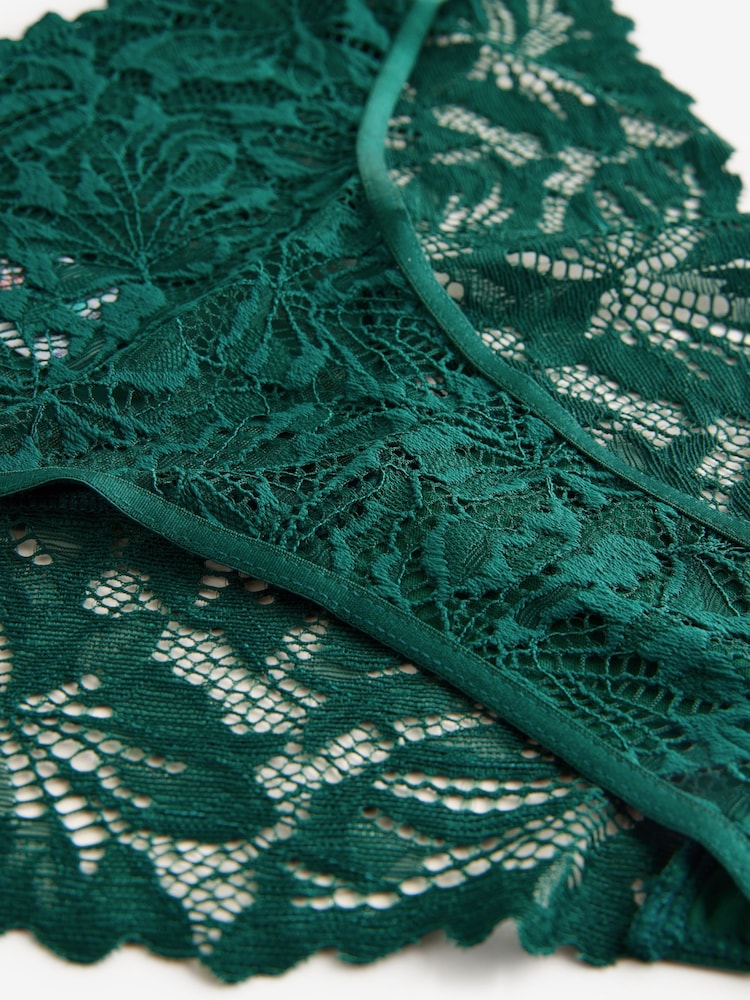 Green High Leg Ultimate Comfort Lace Knickers - Image 7 of 7