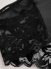 Black High Rise High Leg Floral Lace Knickers - Image 7 of 7