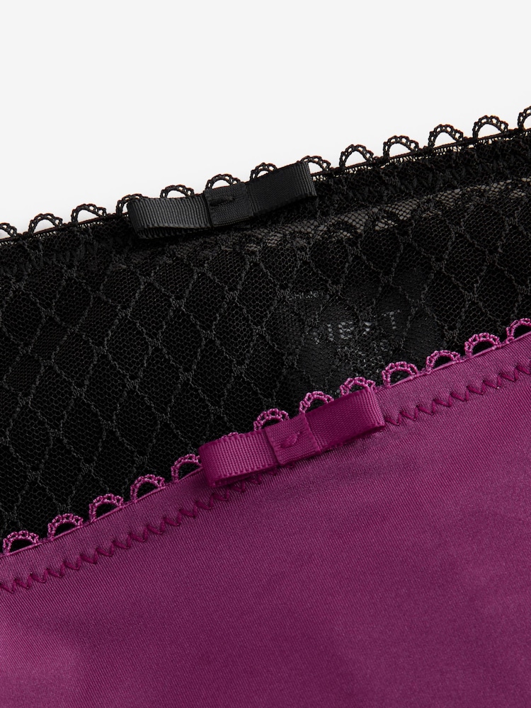 Plum Purple/Black Embroidered Knickers 2 Pack - Image 14 of 14