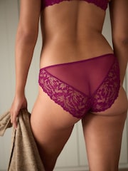 Plum Purple High Leg Ultimate Comfort Lace Knickers - Image 3 of 8