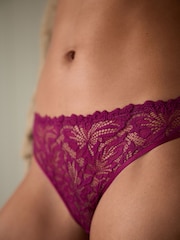 Plum Purple High Leg Ultimate Comfort Lace Knickers - Image 5 of 8