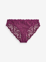 Plum Purple High Leg Ultimate Comfort Lace Knickers - Image 6 of 8
