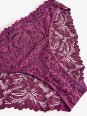 Plum Purple High Leg Ultimate Comfort Lace Knickers - Image 7 of 8