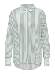 JDY Green Stripe Relaxed Shirt - Image 7 of 8