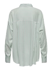 JDY Green Stripe Relaxed Shirt - Image 8 of 8
