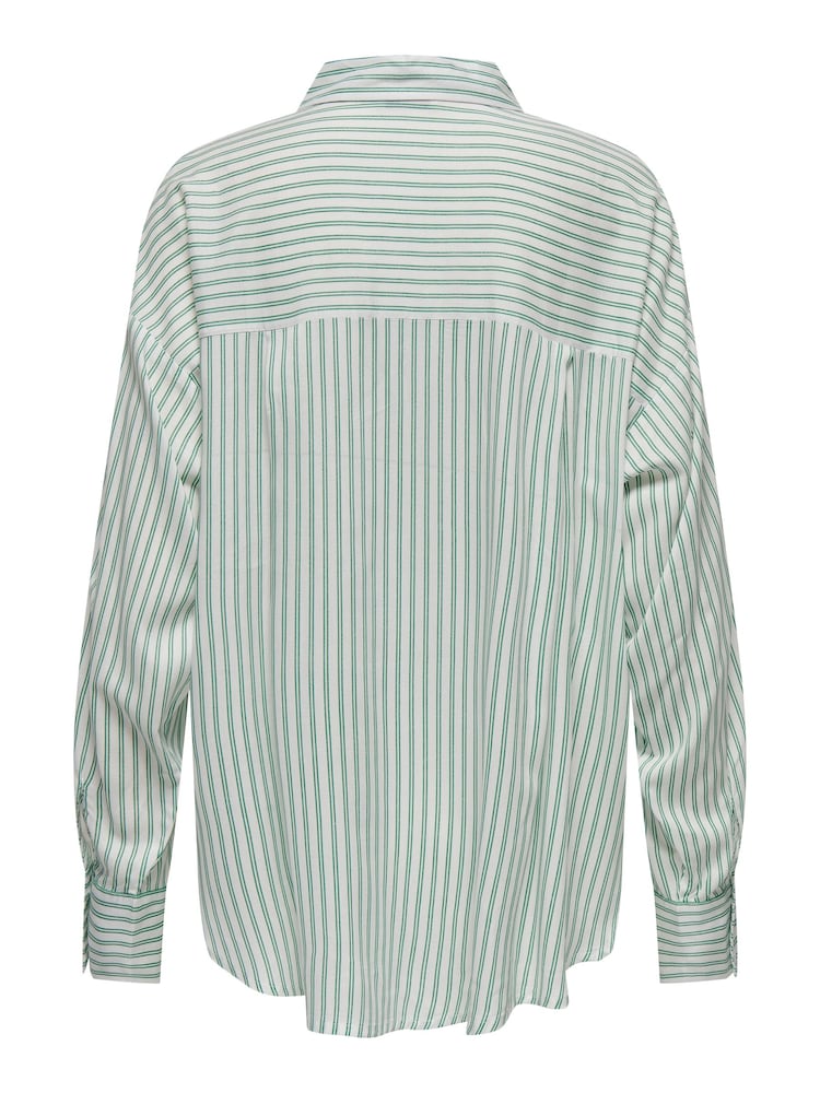 JDY Green Stripe Relaxed Shirt - Image 8 of 8