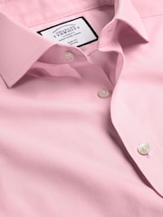 Charles Tyrwhitt Pink Non Iron Twill Cutaway Slim Fit 100% Cotton Shirt - Image 5 of 5