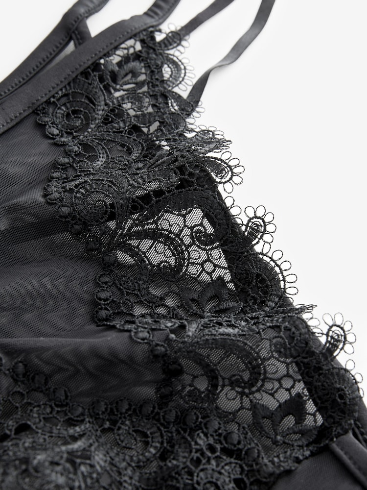 Noir - Embroidered Tanga Brazilian Knickers - Image 7 of 7