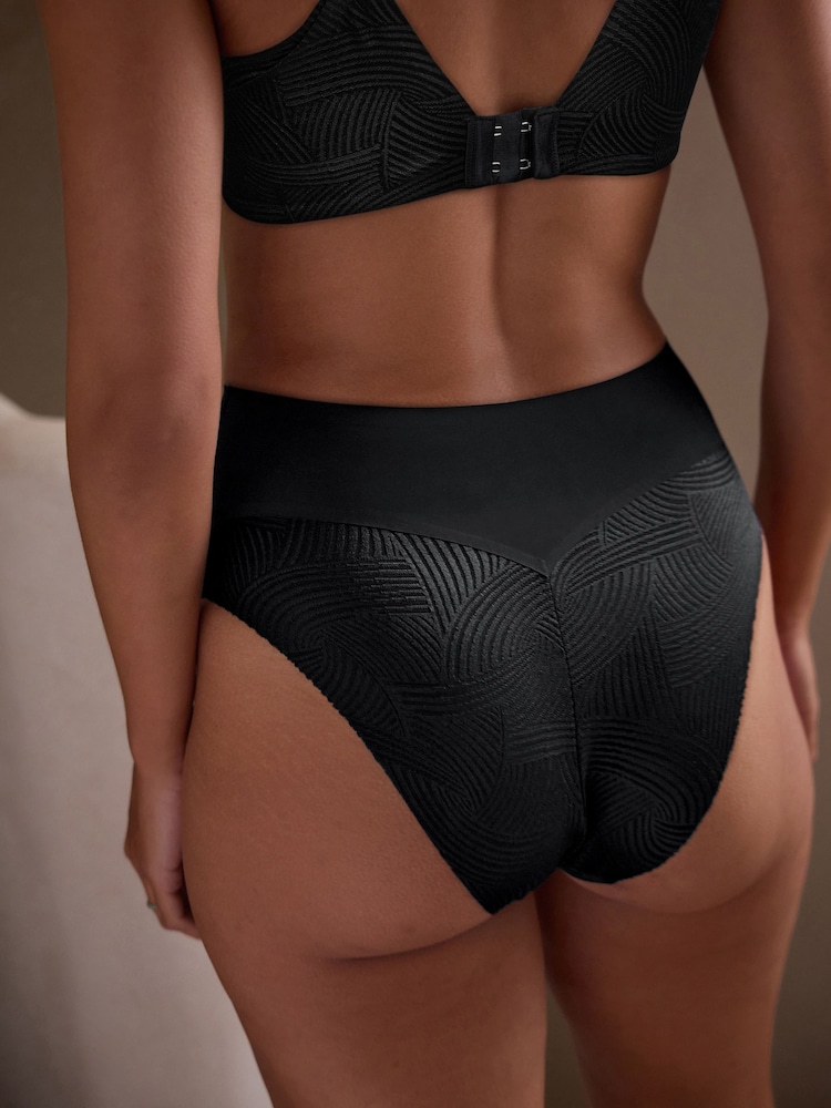 Noir - Culotte légère en microfibre et dentelle - Image 1 de 6