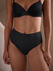 Noir - Culotte légère en microfibre et dentelle - Image 3 de 6