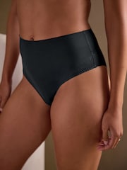 Noir - Culotte légère en microfibre et dentelle - Image 4 de 6