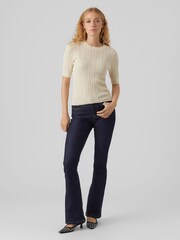 VERO MODA Cream Puff Sleeve Pointelle Jumper - Image 2 of 5