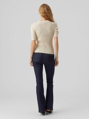 VERO MODA Cream Puff Sleeve Pointelle Jumper - Image 3 of 5