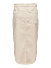 JDY Cream Button Front Denim Midi Skirt - Image 6 of 6