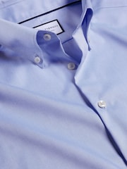 Charles Tyrwhitt Blue Non-iron Button Down Oxford Slim Fit 100% Cotton Shirt - Image 4 of 4