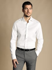 Charles Tyrwhitt White Egyptian Windsor Weave Slim Fit 100% Cotton Shirt - Image 1 of 6