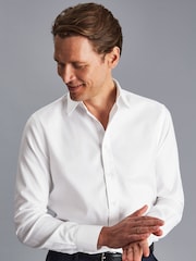 Charles Tyrwhitt White Non-iron Twill Slim Fit 100% Cotton Shirt - Image 1 of 6