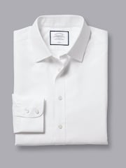 Charles Tyrwhitt White Non-iron Twill Slim Fit 100% Cotton Shirt - Image 5 of 6