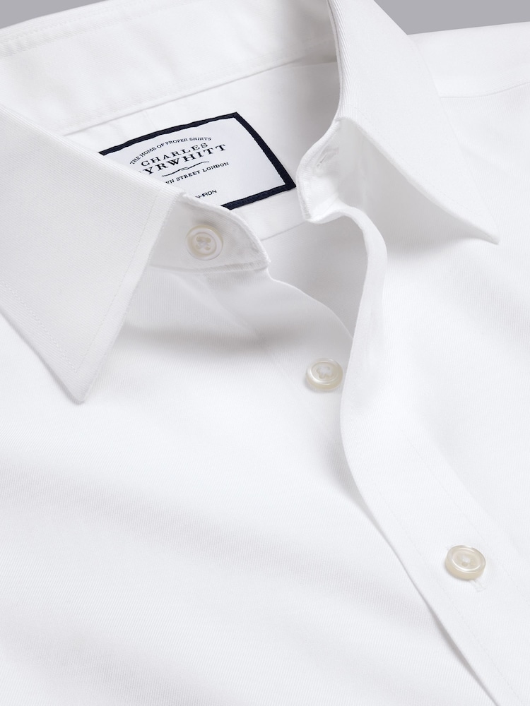 Charles Tyrwhitt White Non-iron Twill Slim Fit 100% Cotton Shirt - Image 6 of 6