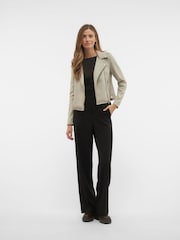 VERO MODA Grey Faux Suede Jacket - Image 4 of 6